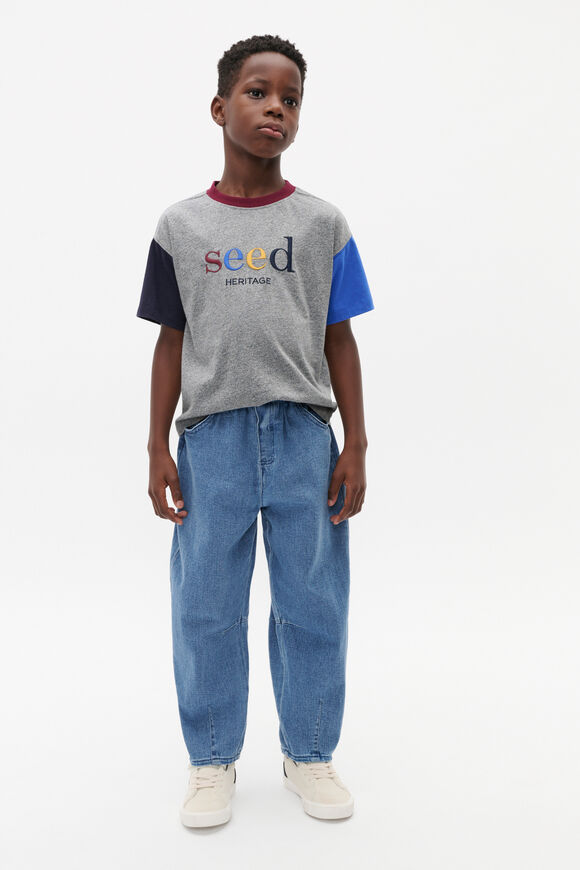Colourblock Logo Tee  Storm Marle  hi-res