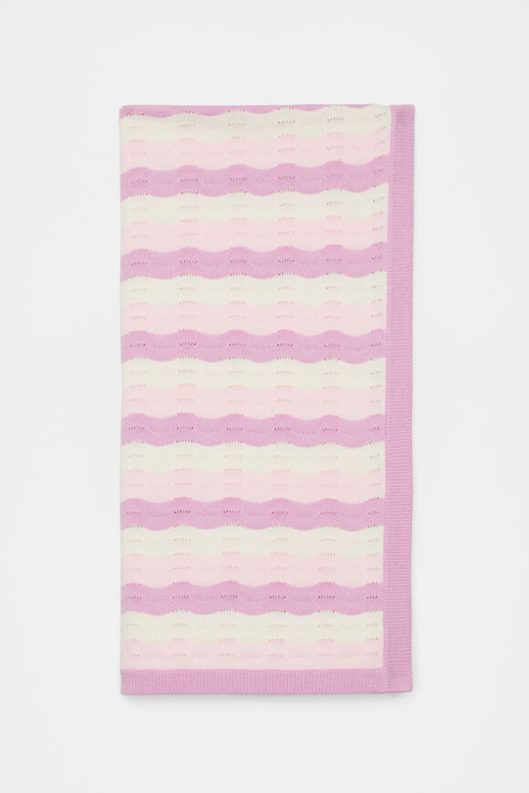 Wavy Knit Blanket  Orchid Bloom  hi-res