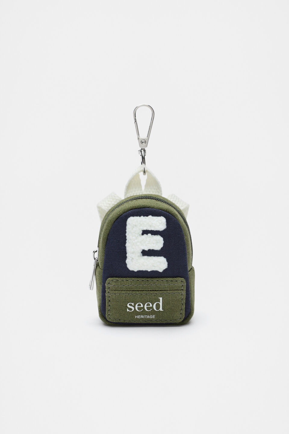 Mini Backpack Initial Keyring  E