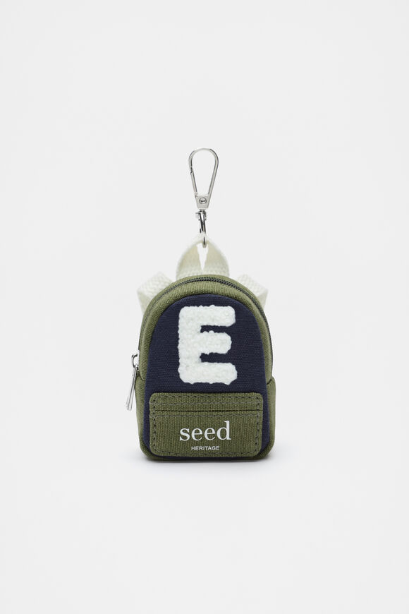 Mini Backpack Initial Keyring  E  hi-res