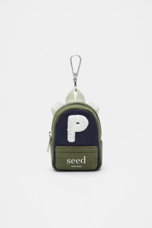 Mini Backpack Initial Keyring  P  hi-res
