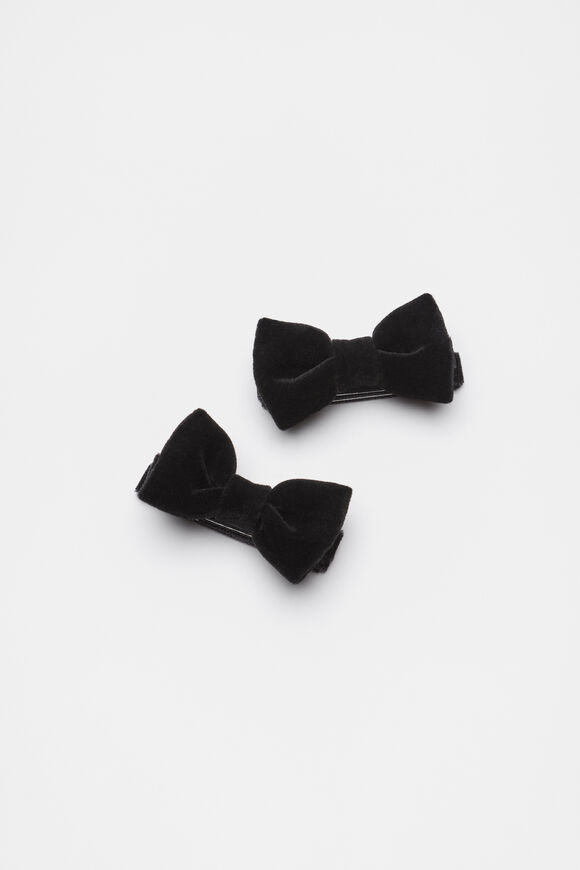 Velvet Bow Duck Clips  Black  hi-res
