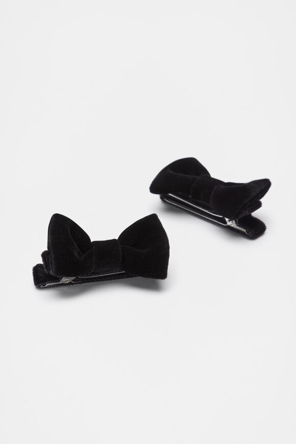 Velvet Bow Duck Clips  Black  hi-res