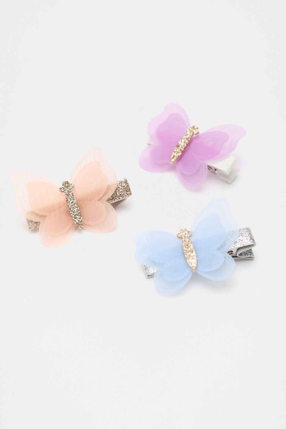 Organza Butterfly Duck Clip Pack  Multi