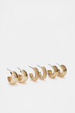Textured Hoops Ear Pack  Gold  hi-res
