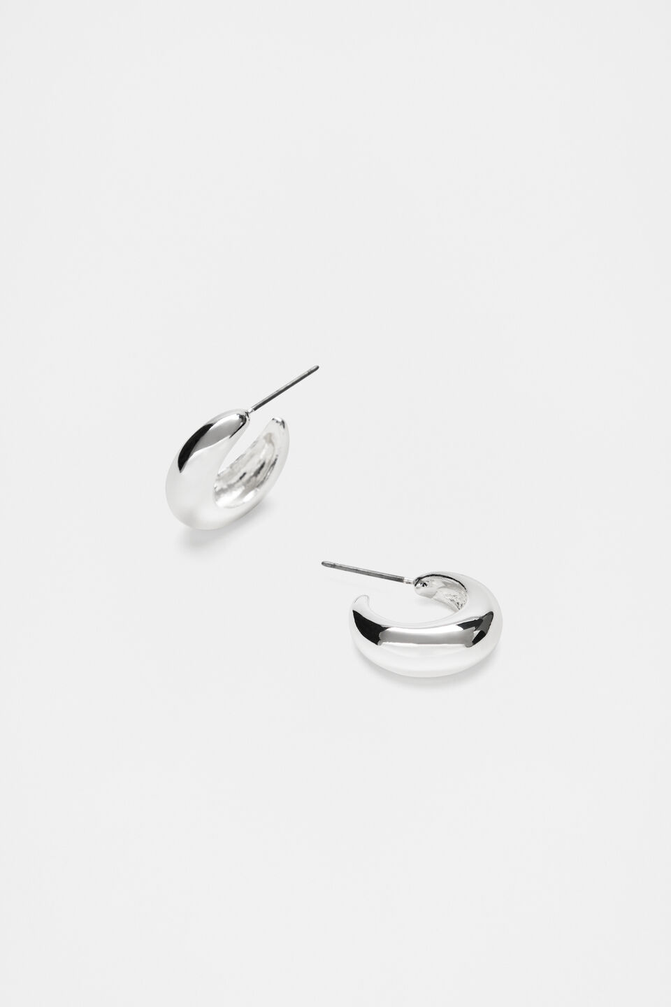 Small Curved Hoop  Silver