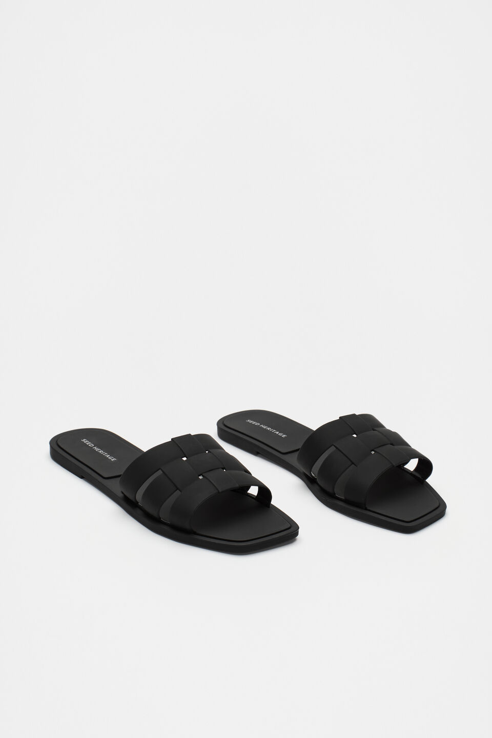 Woven Moulded Slide  Black