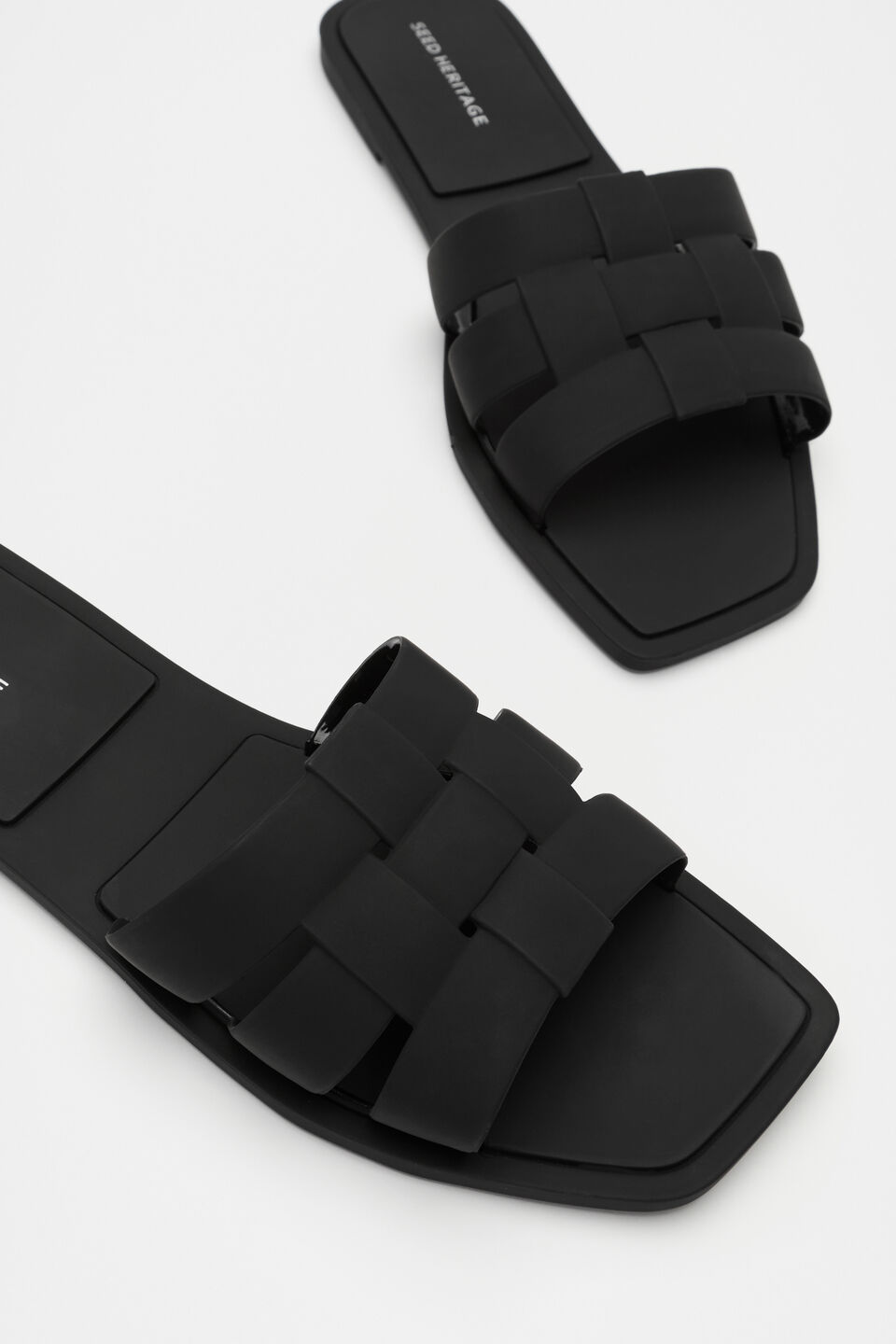 Woven Moulded Slide  Black