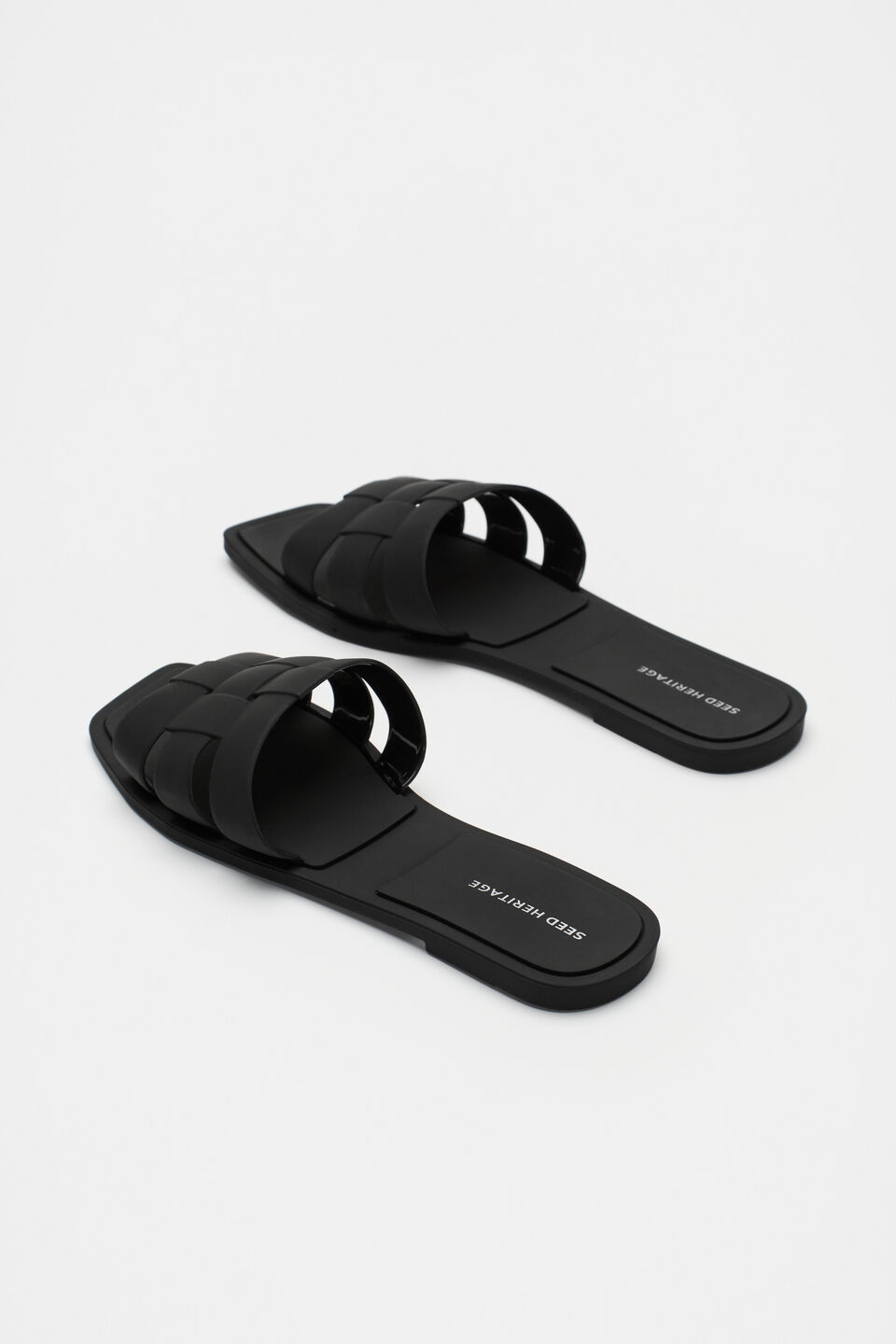 Woven Moulded Slide  Black