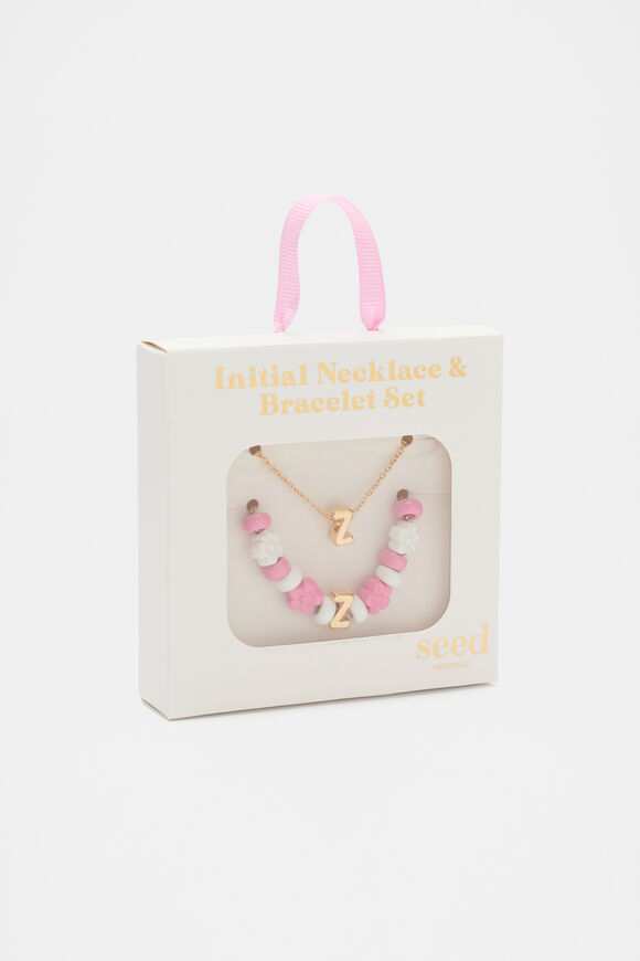 Initial Necklace & Bracelet Set  Z  hi-res