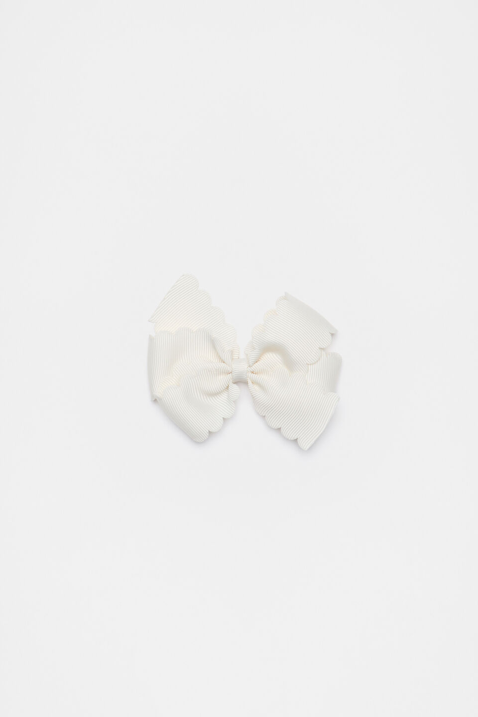 Scallop Grosgrain Bow  Milk
