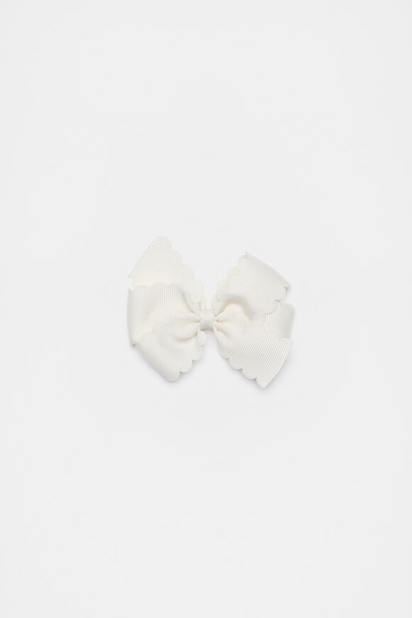 Scallop Grosgrain Bow  Milk  hi-res