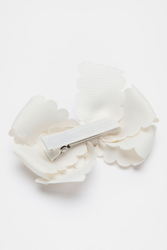 Scallop Grosgrain Bow  Milk  hi-res