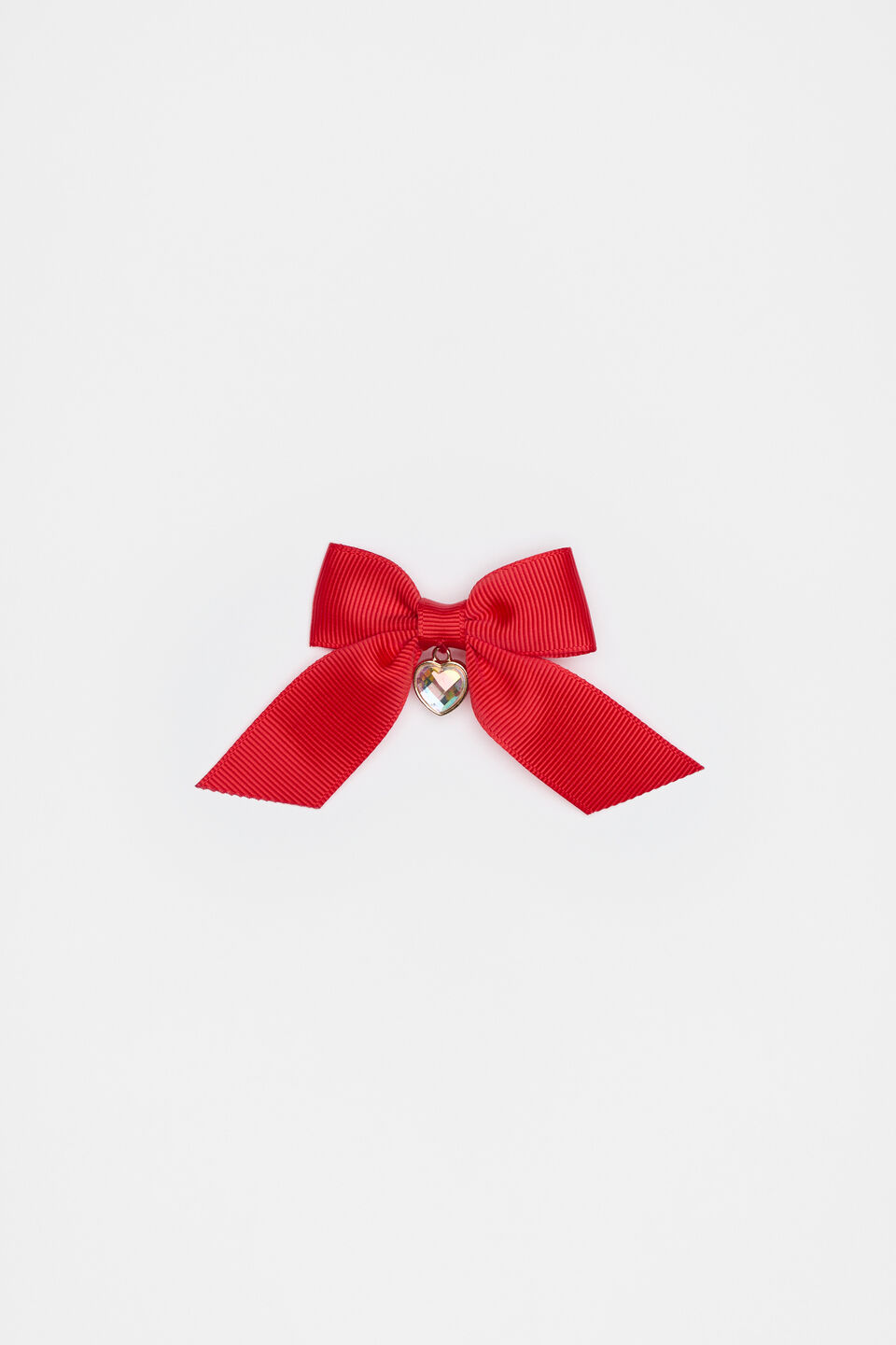 Grosgrain Jewel Bow Duck Clip  Strawberry Red