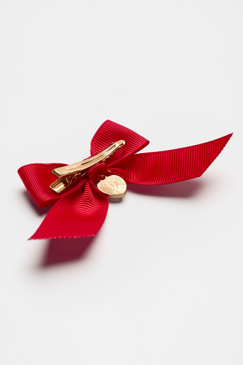 Grosgrain Jewel Bow Duck Clip  Strawberry Red