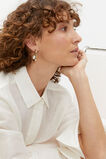 Oval Pearl Hoop  Gold  hi-res