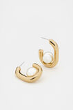 Oval Pearl Hoop  Gold  hi-res