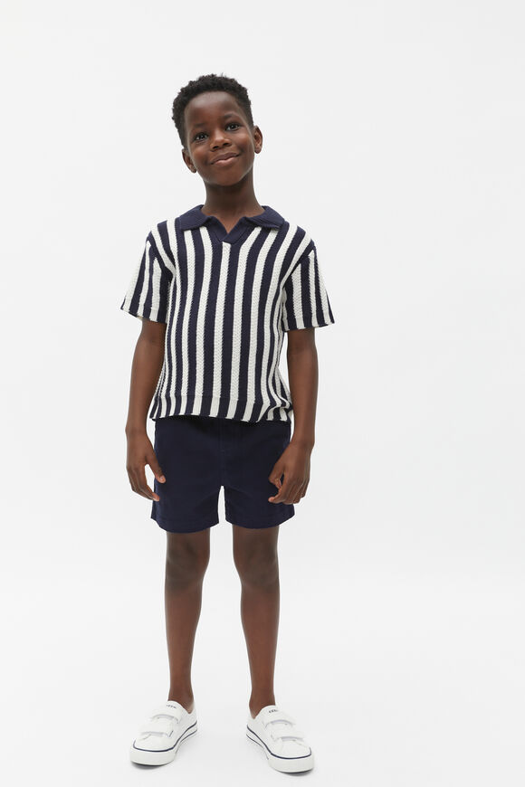 Knit Stripe Polo  Midnight Blue  hi-res