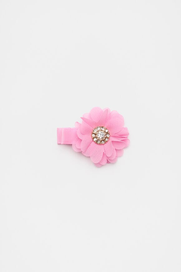 Organza Flower Duck Clip  Candy Pink  hi-res