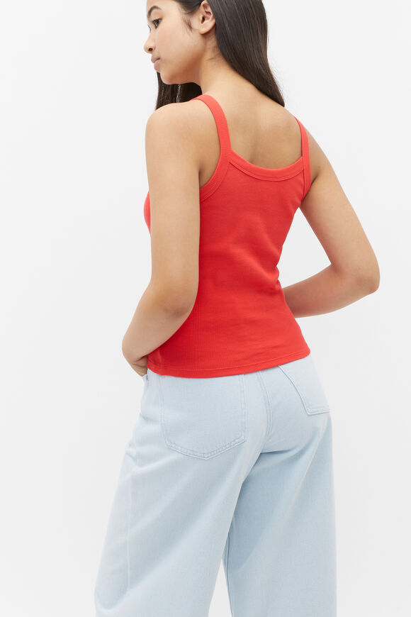 Strap Rib Tank  Strawberry Red  hi-res