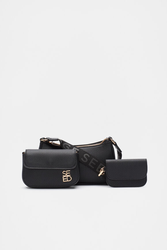 Twin Cross Body Bag  Black  hi-res