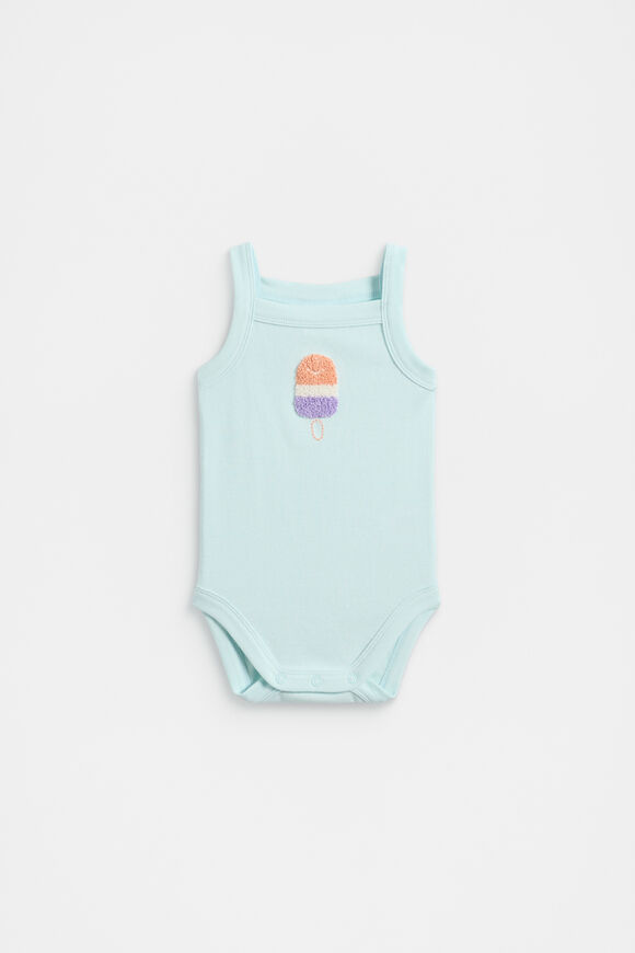 Ice Block Singlet Bodysuit  Glacier Blue  hi-res