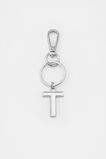 Silver Initials Keyring  T  hi-res