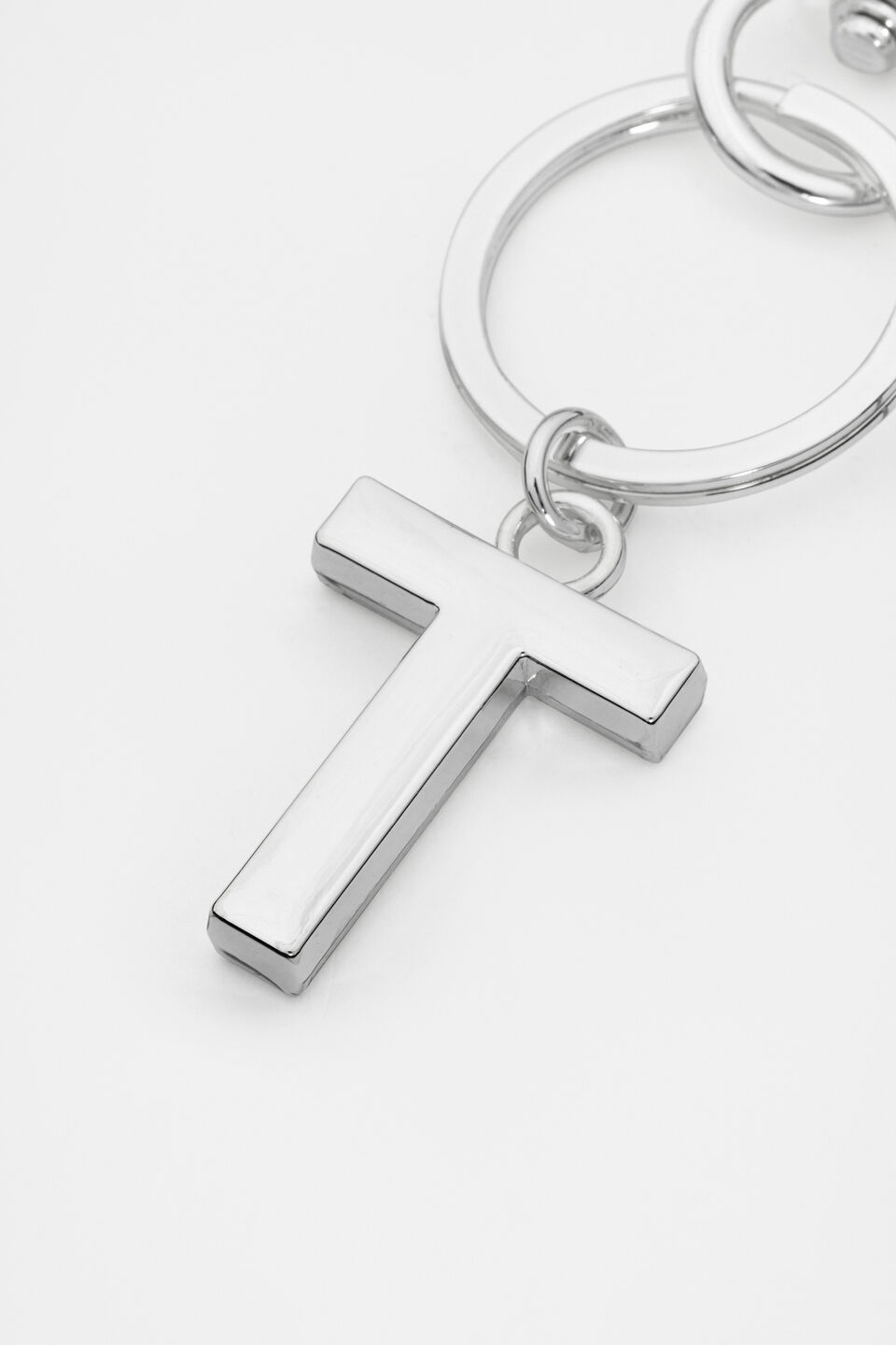 Silver Initials Keyring  T