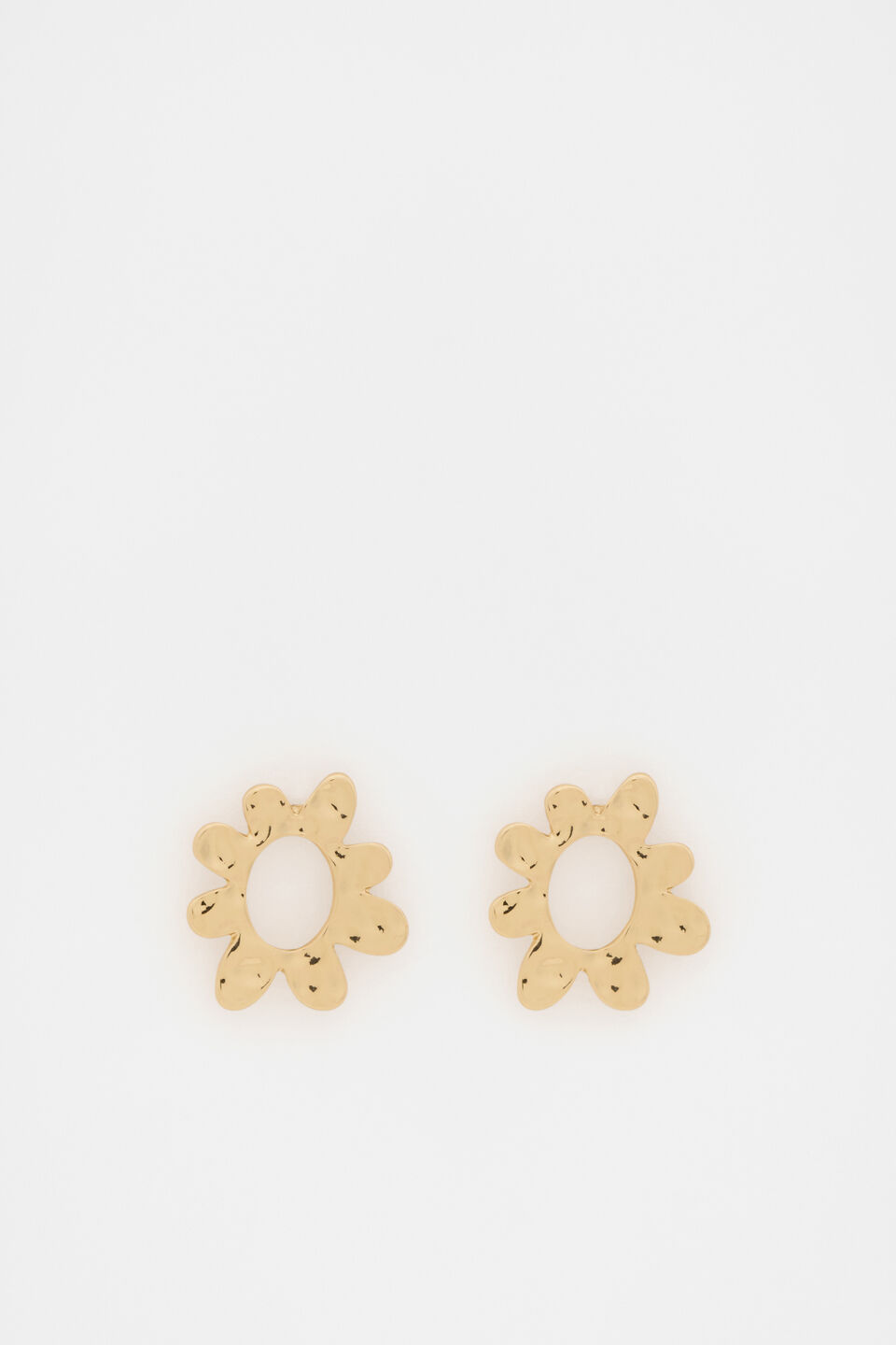 Textured Flower Stud  Gold