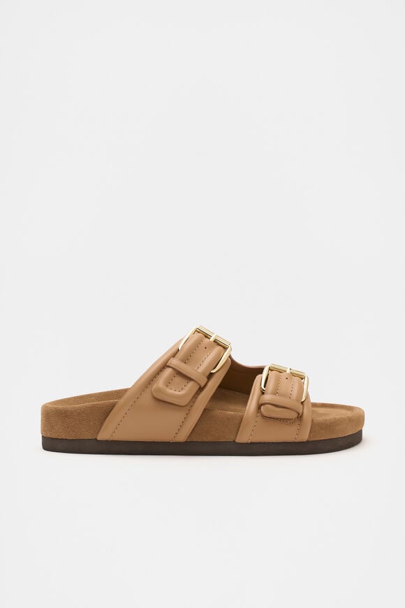 Harper Buckle Slide  Caramel  hi-res