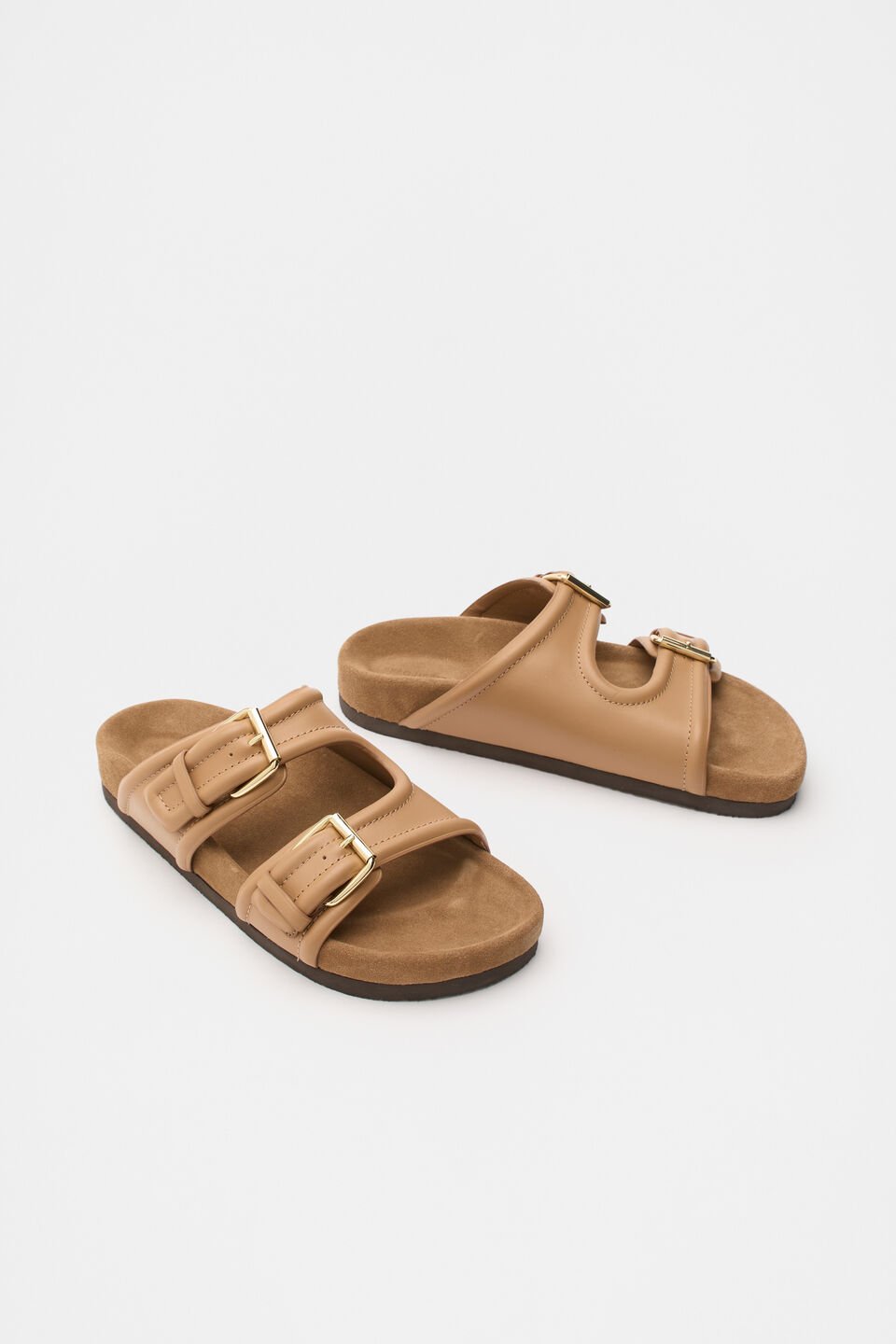 Harper Buckle Slide  Caramel