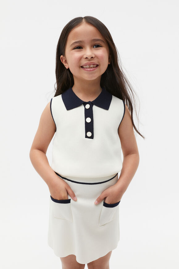 Button Knit Top  Milk  hi-res