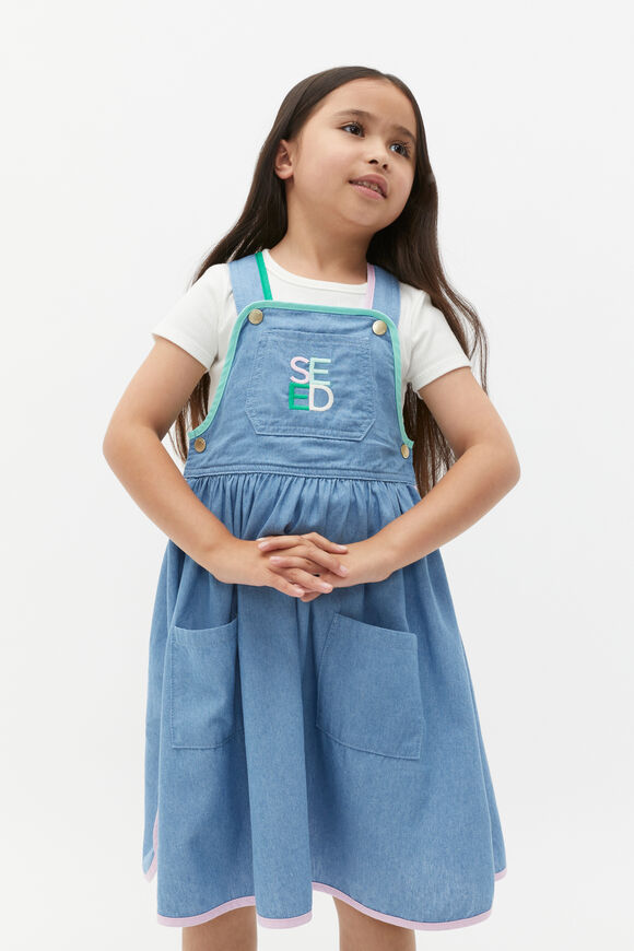Chambray Logo Pinafore  Chambray  hi-res
