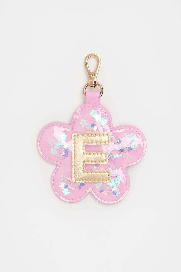 Flower Initial Keyring  E  hi-res