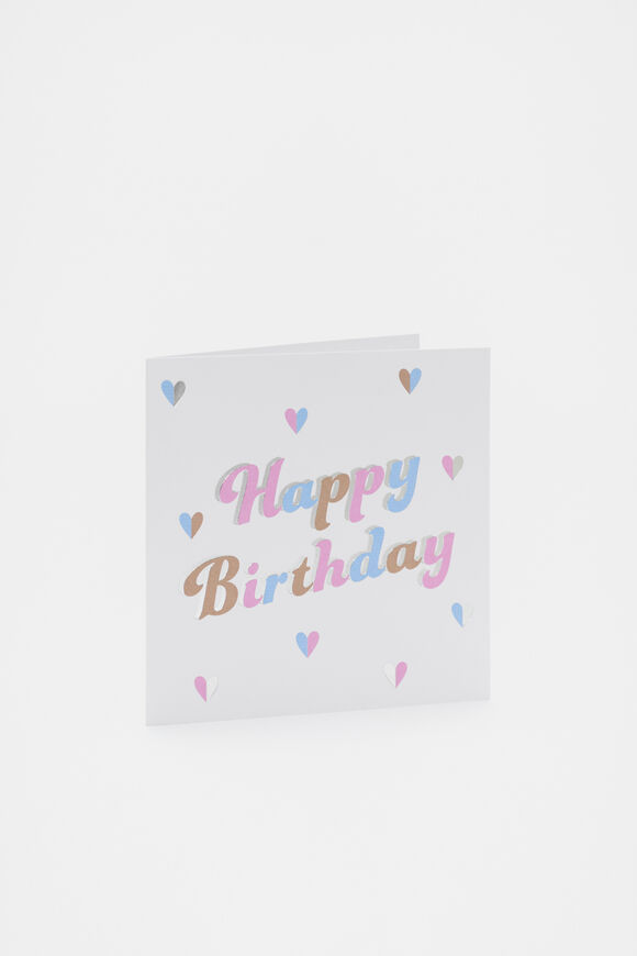 Happy Birthday Hearts Card  Multi  hi-res