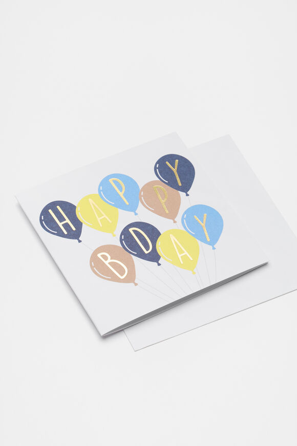 Happy Birthday Balloon Card  Multi  hi-res