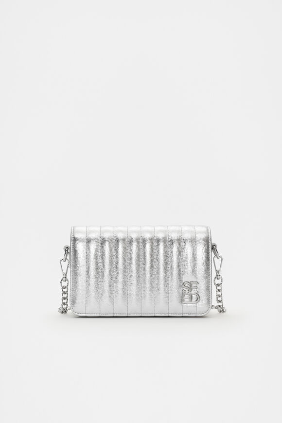 Metallic Clutch Bag  Silver  hi-res