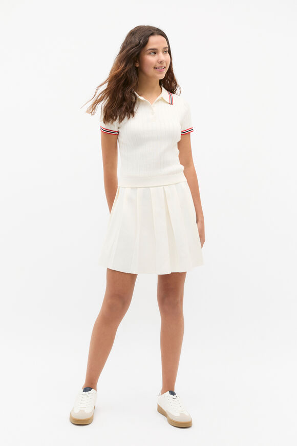 Knit Polo Tee  Light Cream  hi-res