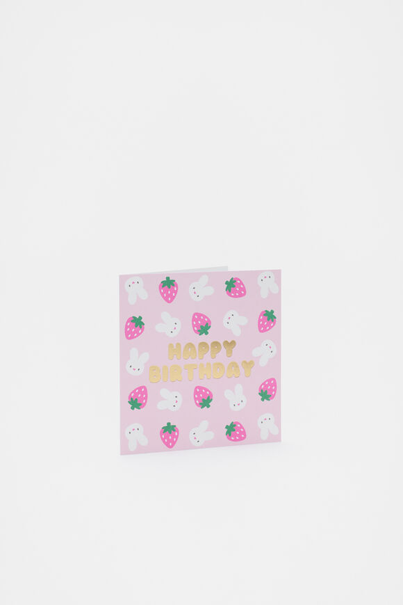 Happy Birthday Strawberry Card  Multi  hi-res