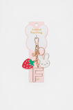 Bunny Initial Charm Keyring  F  hi-res