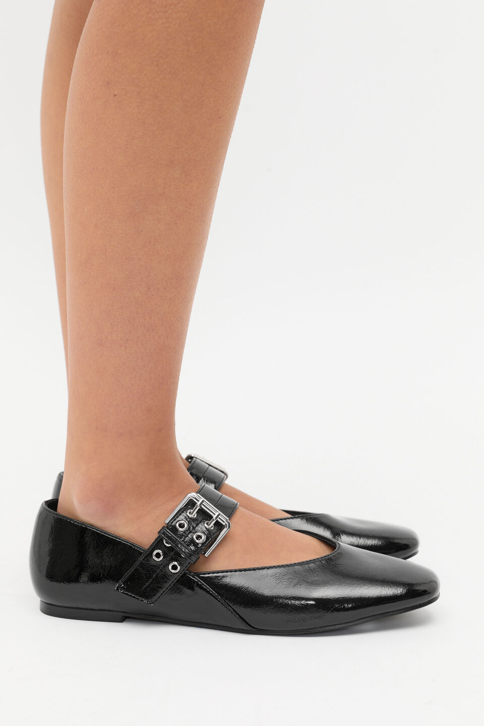 Buckle Ballet Flat  Black