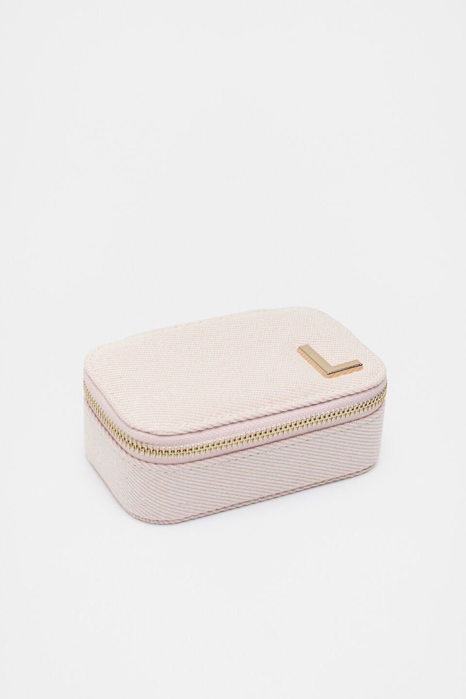 Initials Mini Jewellery Case Rose Petal  L