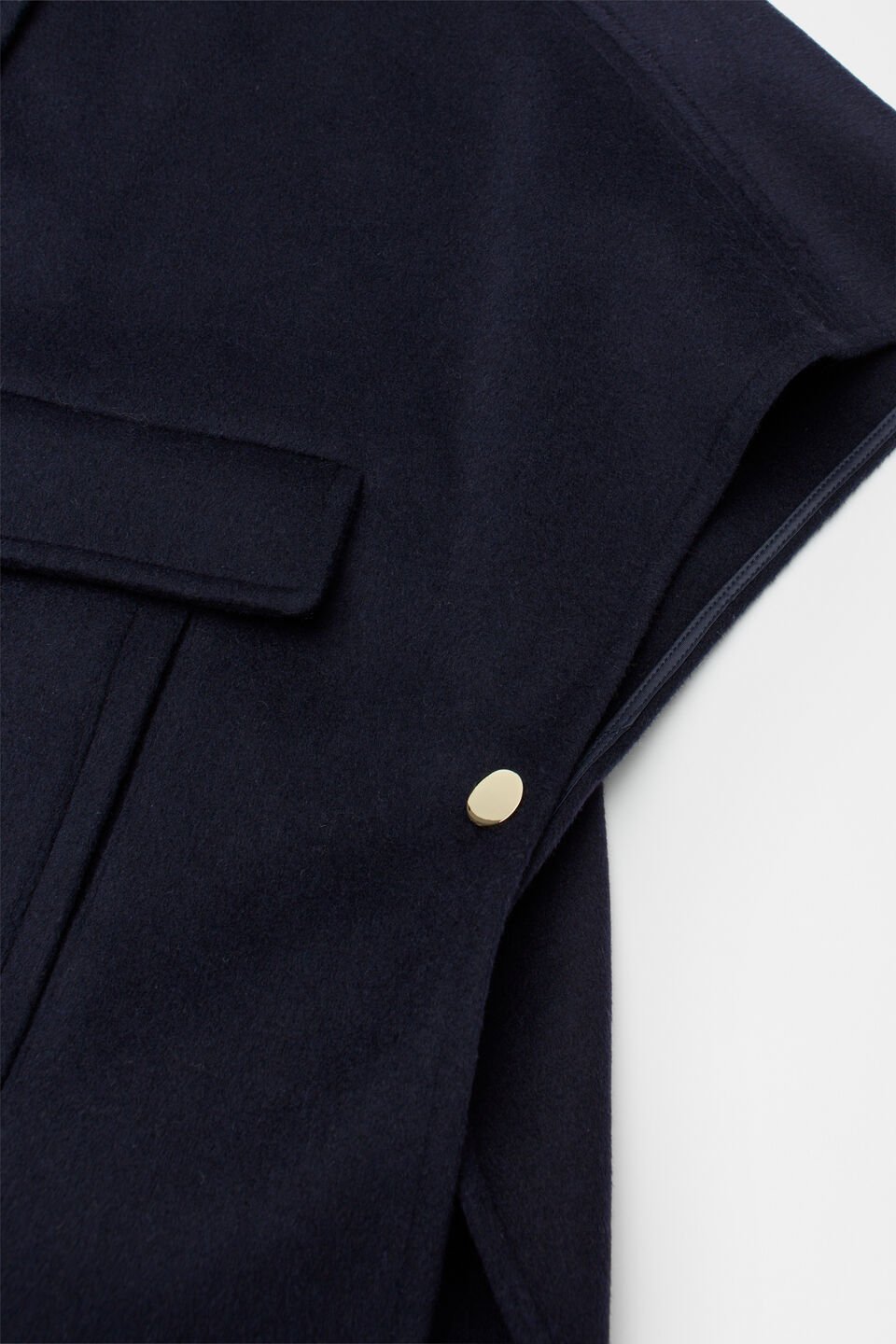Wool Trench Cape  Twilight Blue