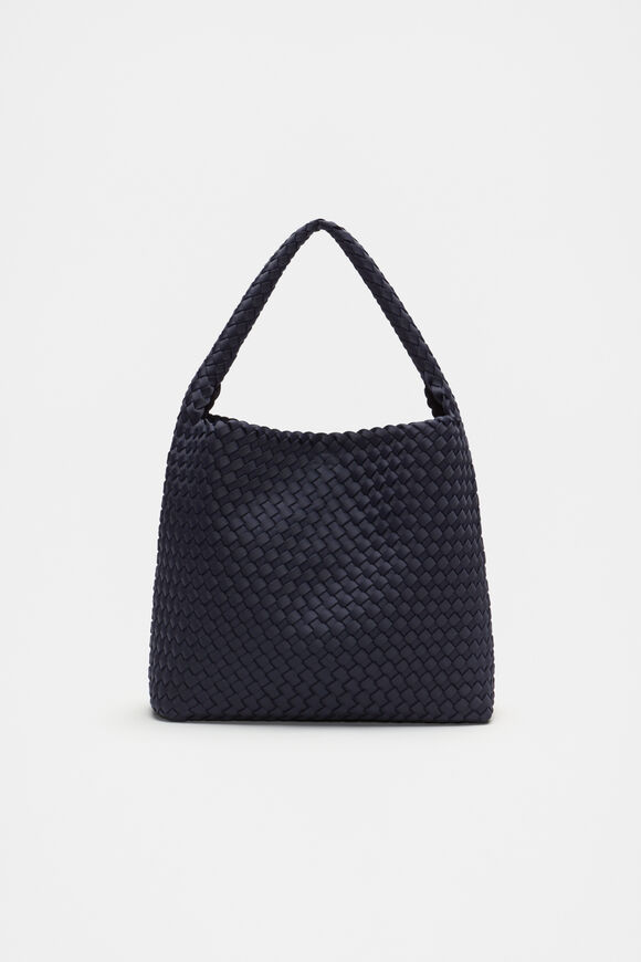 Woven Textured Tote  Twilight Blue  hi-res