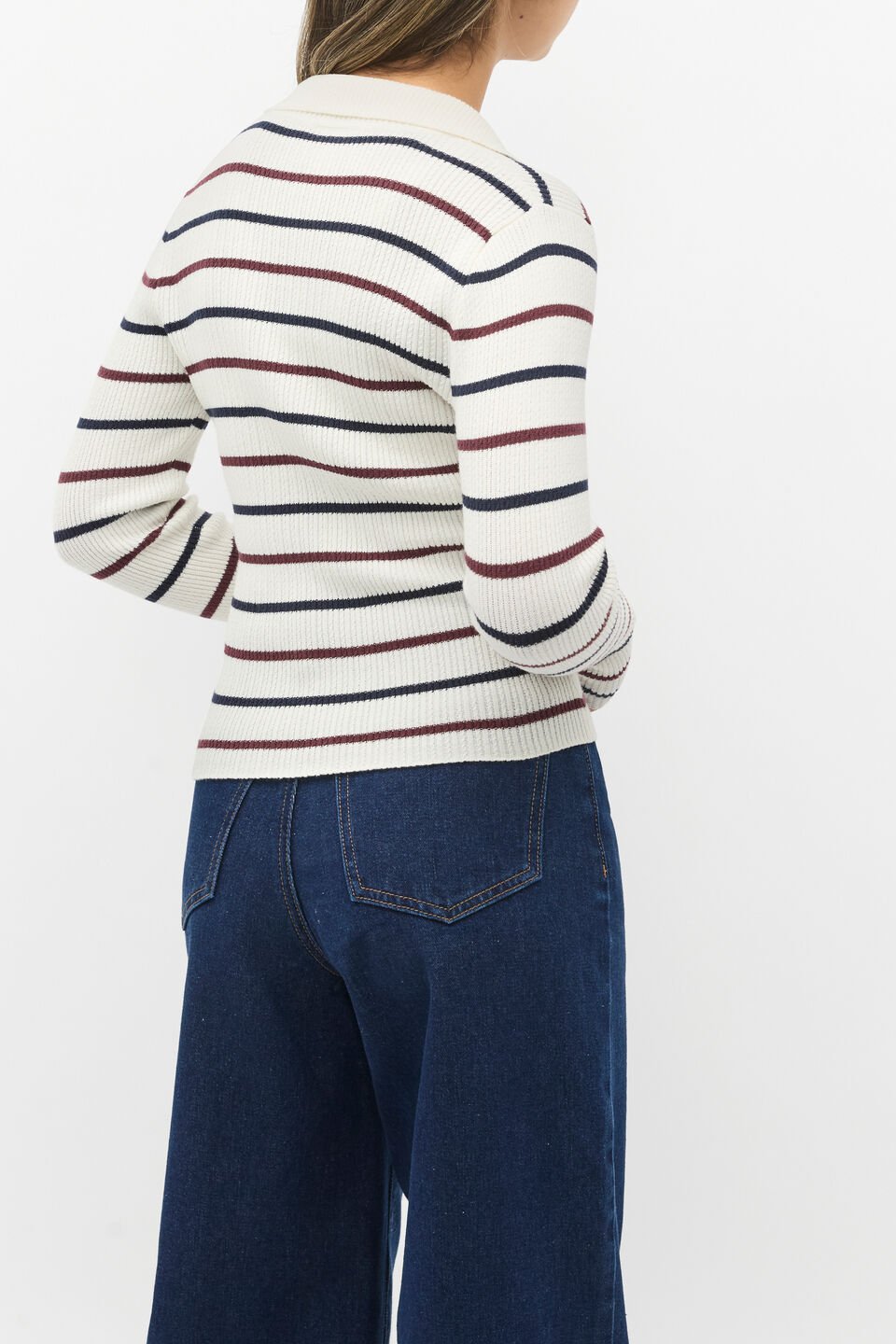 Stripe Knit Top  Light Cream