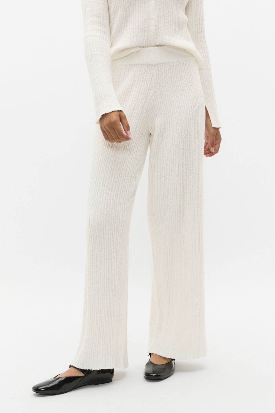 Boucle Knit Pant  Light Cream