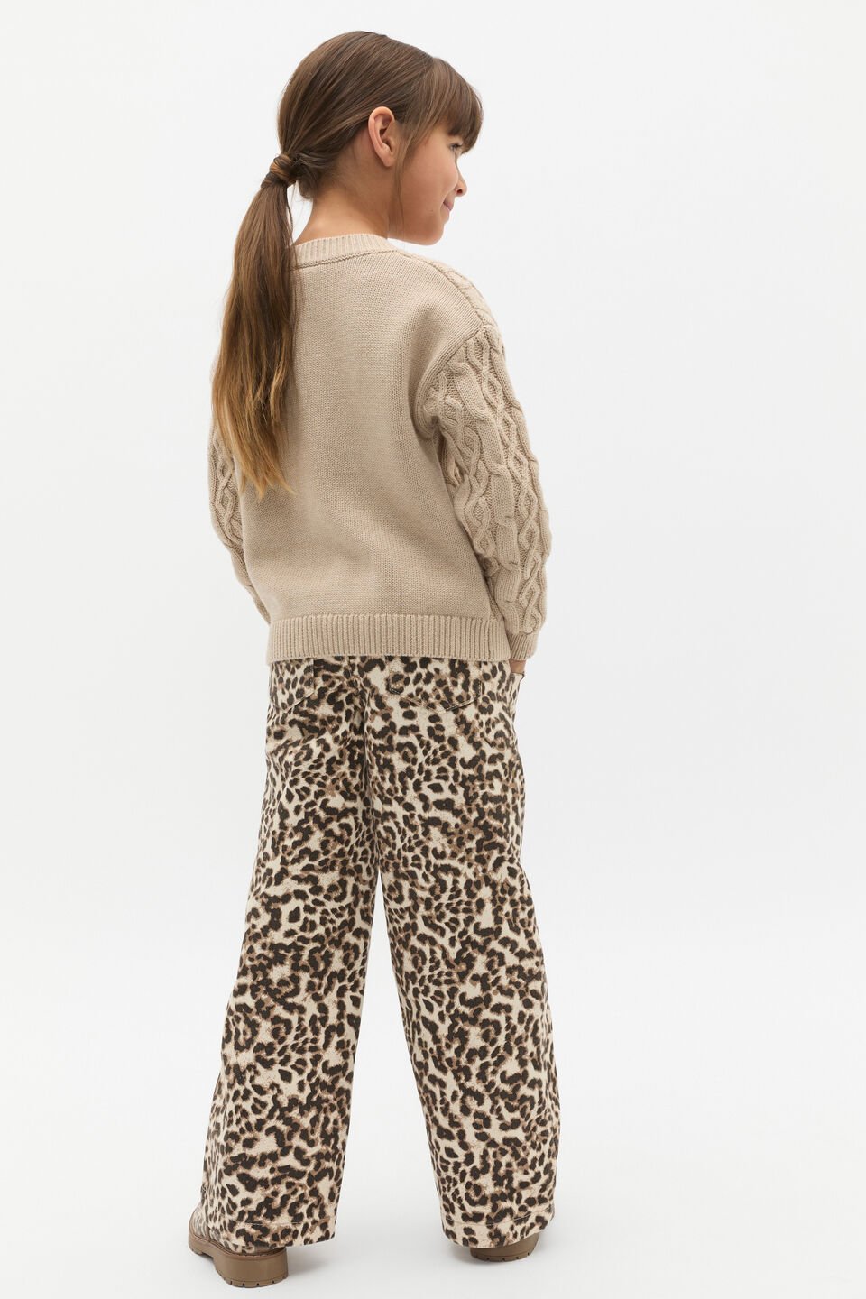 Cable Knit Cardigan  Caramel Marle