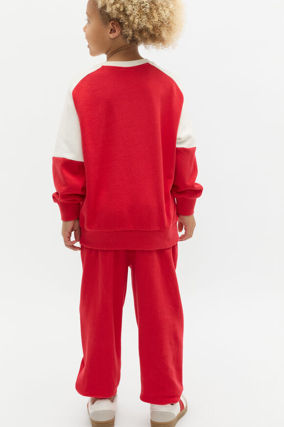 Oversized Colourblock Sweat  Chilli Red  hi-res