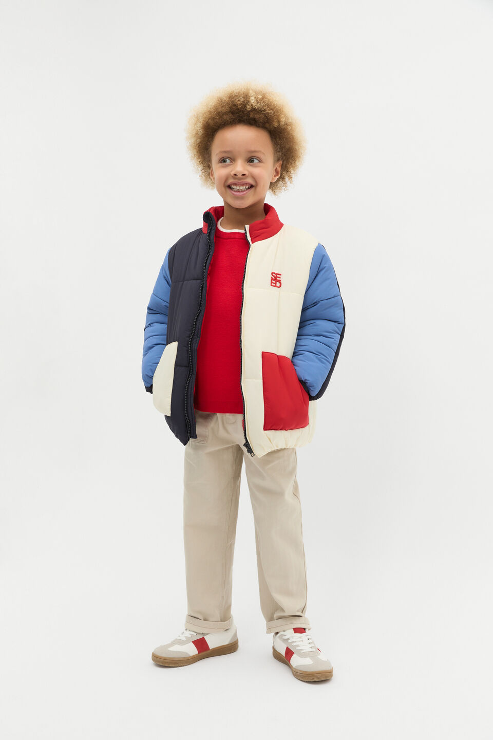 Colourblock Puffer Jacket  Multi