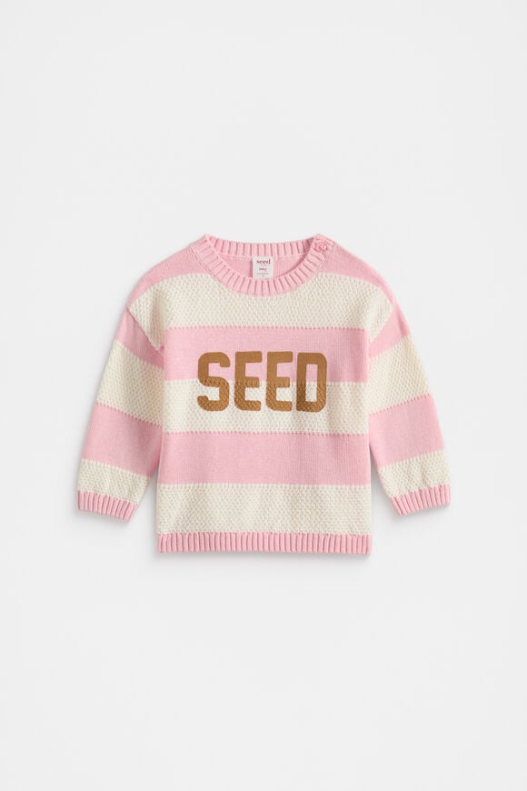 Stripe Knit Sweater  Rose Petal  hi-res